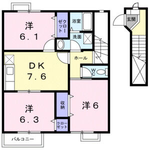 3DK 間取り図