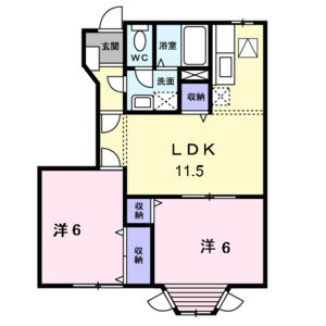 2LDK 間取り図