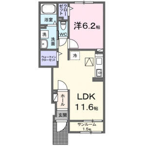 1LDK 間取り図
