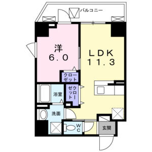 1LDK 間取り図
