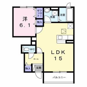 1LDK 間取り図
