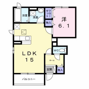 1LDK 間取り図