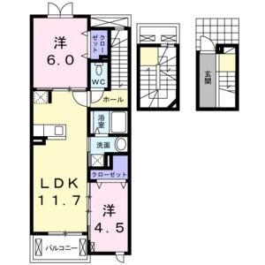 2LDK 間取り図