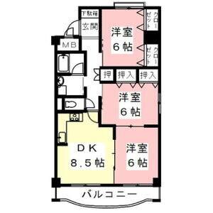3DK 間取り図