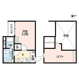 1K 間取り図