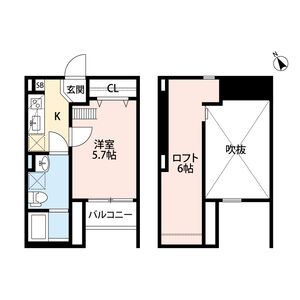1K 間取り図