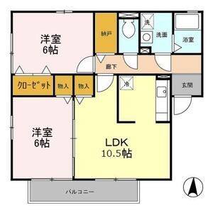 2LDK 間取り図