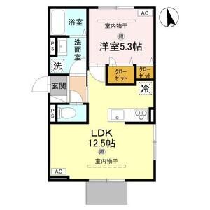 1LDK 間取り図