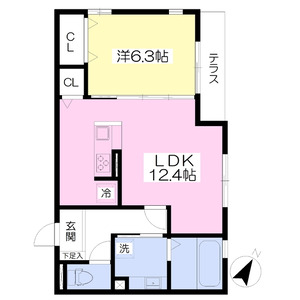 1LDK 間取り図
