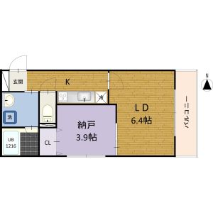 1DK 間取り図