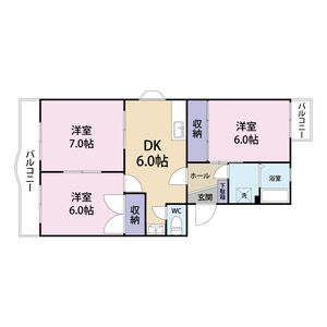 3DK 間取り図