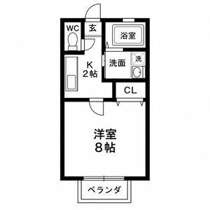 1K 間取り図