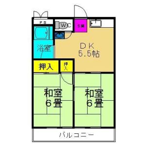 2DK 間取り図