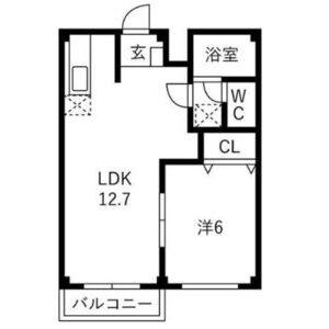 1LDK 間取り図