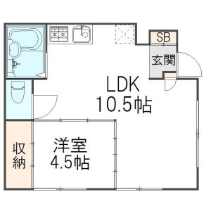 1LDK 間取り図