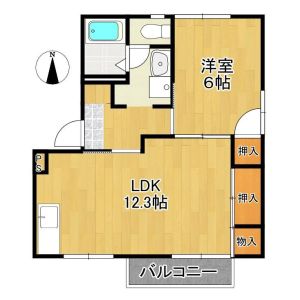 1LDK 間取り図