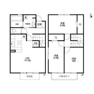 3LDK 間取り図