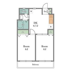2DK 間取り図