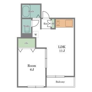 1LDK 間取り図