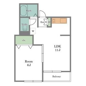 1LDK 間取り図