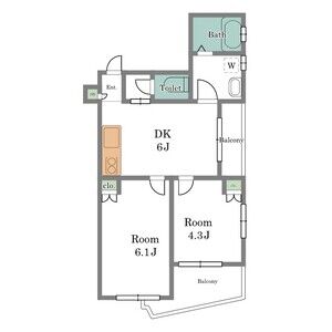2DK 間取り図