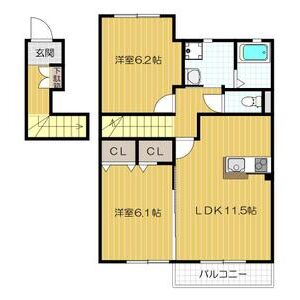 2LDK 間取り図