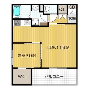 1LDK 間取り図