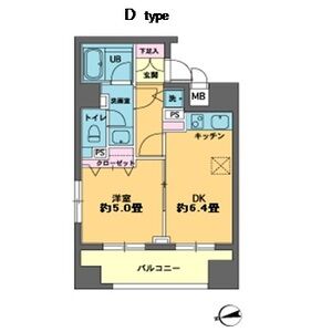1DK 間取り図