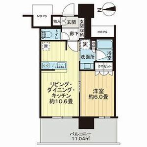 1LDK 間取り図