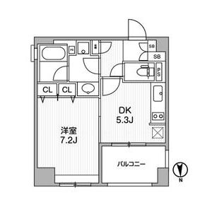 1DK 間取り図