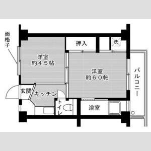 1DK 間取り図