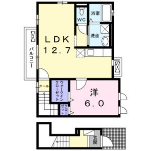 1LDK 間取り図
