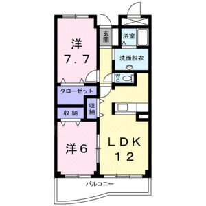 2LDK 間取り図