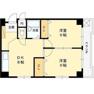 2DK 間取り図