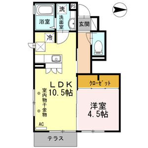 1LDK 間取り図