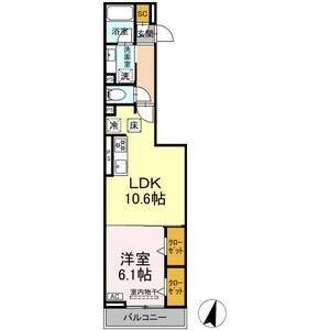 1LDK 間取り図