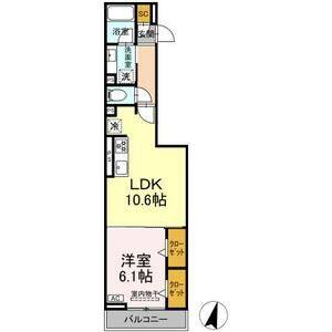 1LDK 間取り図