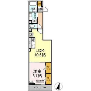 1LDK 間取り図
