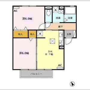 2DK 間取り図