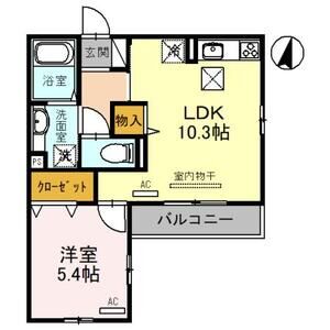 1LDK 間取り図