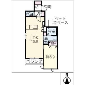 1LDK 間取り図