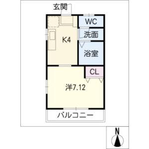 1K 間取り図