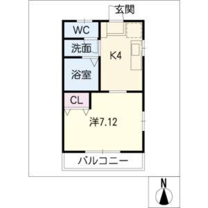 1K 間取り図