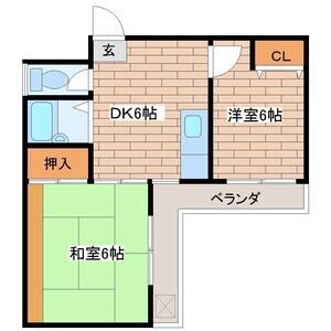 2DK 間取り図