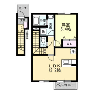 1LDK 間取り図