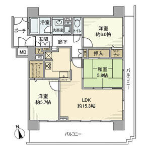 3LDK 間取り図
