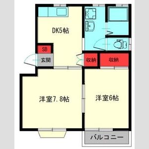 2DK 間取り図