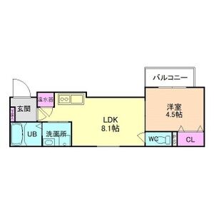 1LDK 間取り図