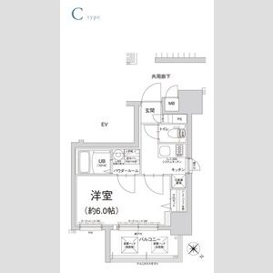 1K 間取り図