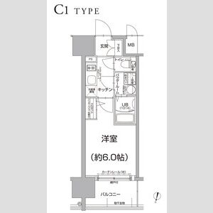 1K 間取り図